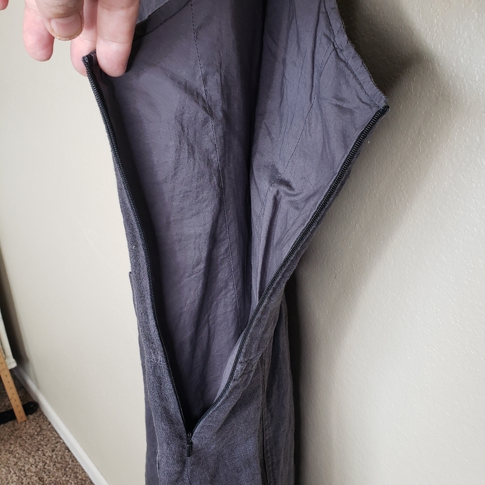 Poetry Linen Dress 14 gray sleeveless - Picture 4 of 6